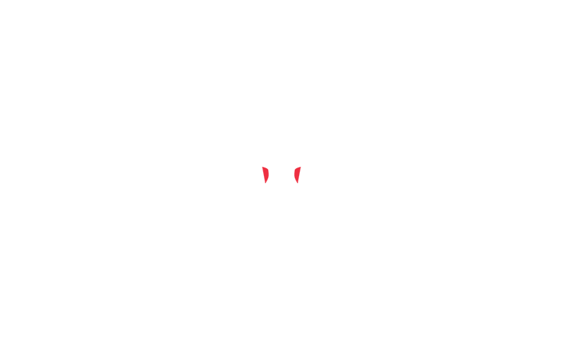 Ami Addax Logo - White sans-serif type with addax icon above with red eyes